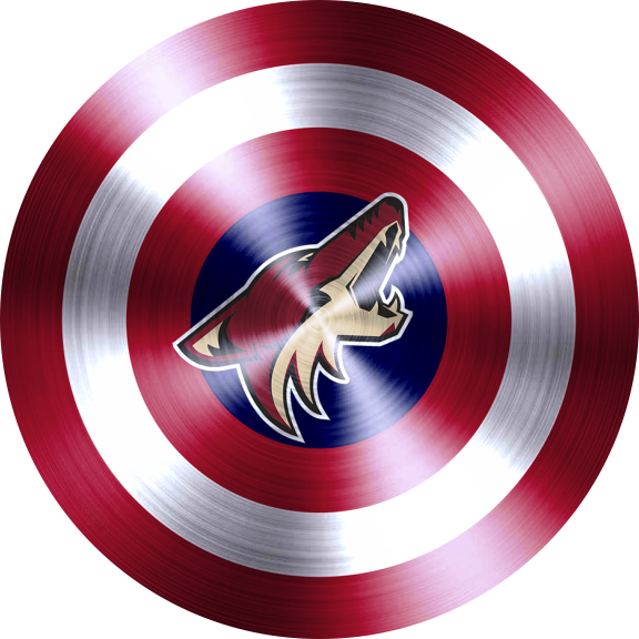 Captain American Shield With Arizona Coyotes Logo vinyl decal